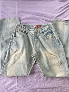 VINTAGE denim washed low and mid waisted baggy jeans