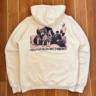 vintage y2k stussy chillin' with the new beat generation hoodie