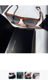 YSL Yves Saint Laurent Paris oversized orange Black classic eyewear sunglasses. AUTHENTIC
