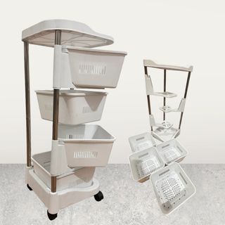 4 Layers Rotating Kitchen Trolley