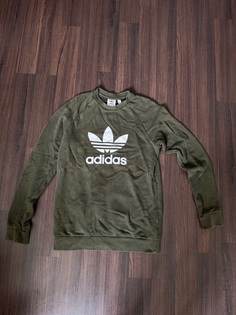Adidas olive green sweatshirt Men s Fashion Coats Jackets and Outerwear on Carousell