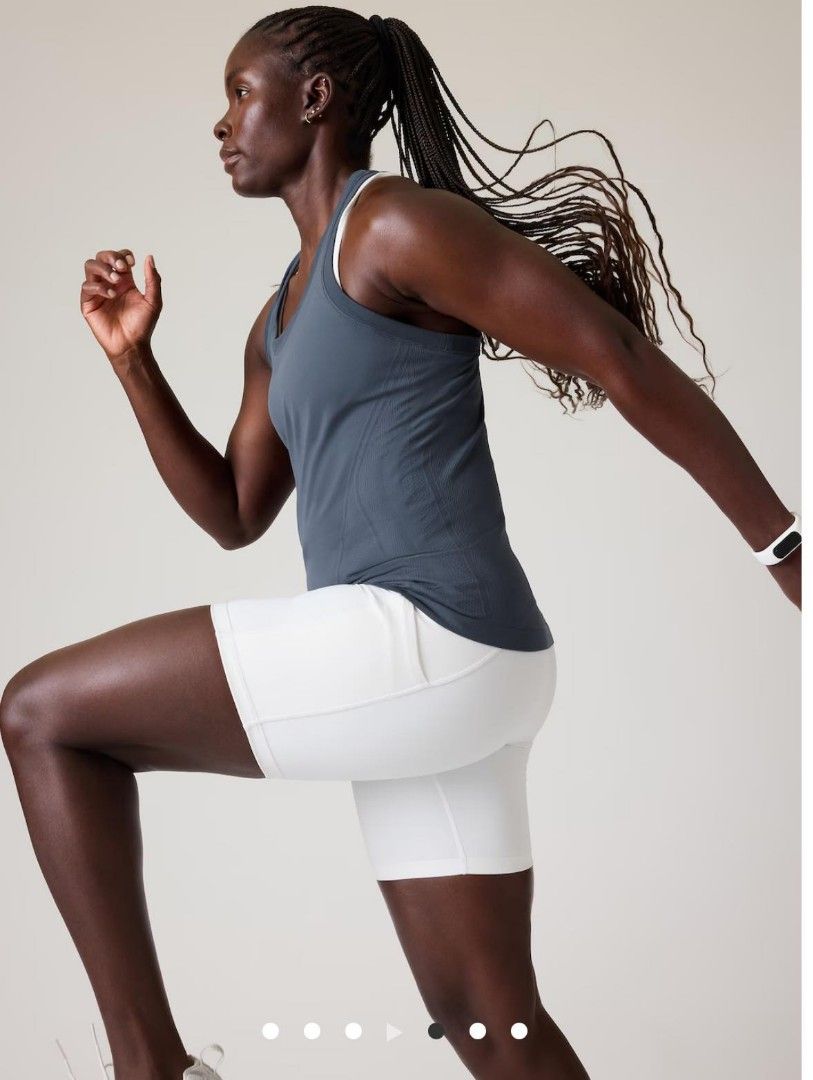 Athleta Momentum Seamless Graphite Blue Tank Top (Category: Activewear) located in Legazpi City. Submitted by aprilluxefinds (Listing ID 1302924078, Image 2). Description: Athleta Momentum Seamless Tank Top Graphite blue color Size small on tag Body-skimming stretch and zero-slip hem grippers For medium to high impact workouts at the gym, studio or outdoors Shipping thru j&t sf c/o buyer.