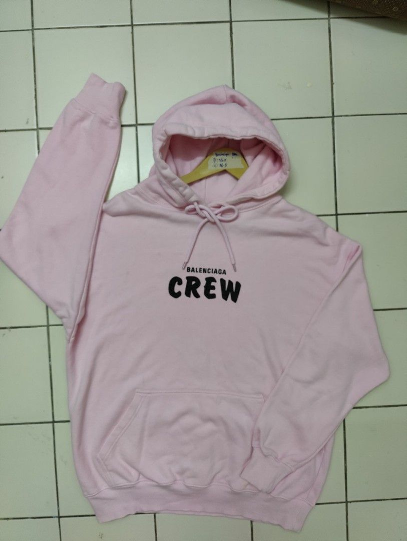 Balenciaga crew hoodie pink hot sale