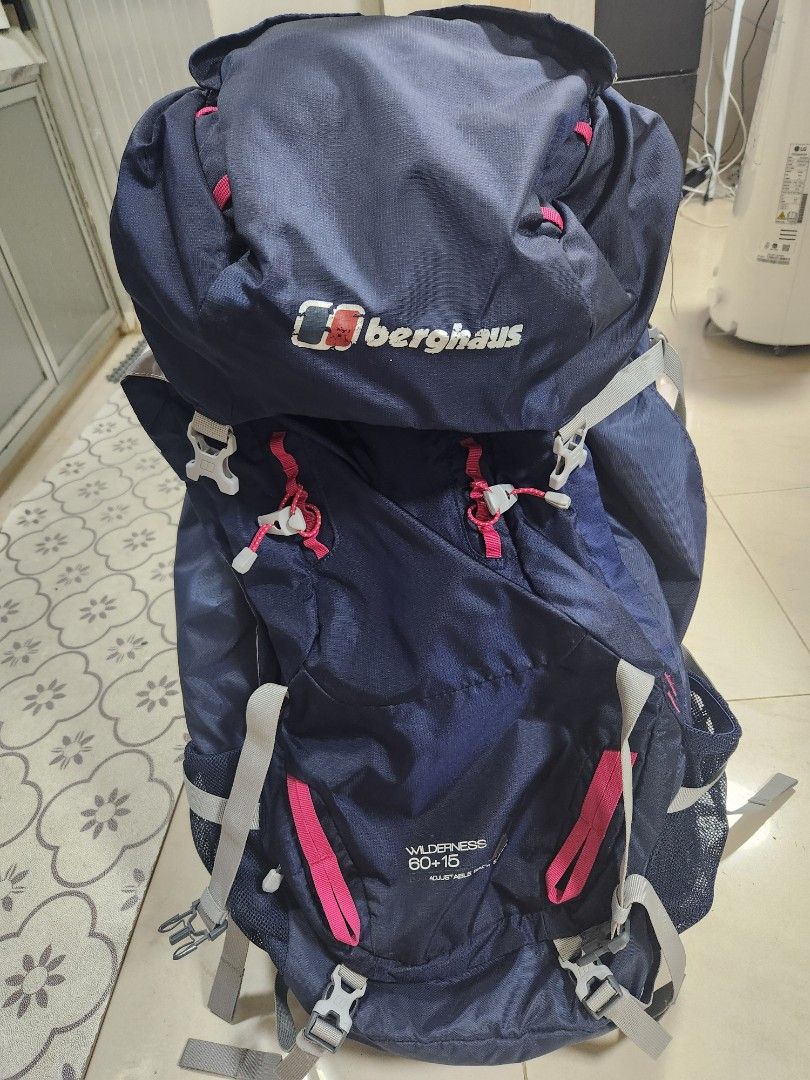 英國品牌berghus 行山露營背囊60+15L, 只用過兩次backpack camping ...