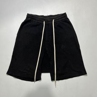 Black Icon drop crotch shorts