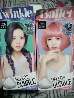 Black Pink Lisa and Jisoo Mise en Scene Hello Bubble Hair Dye