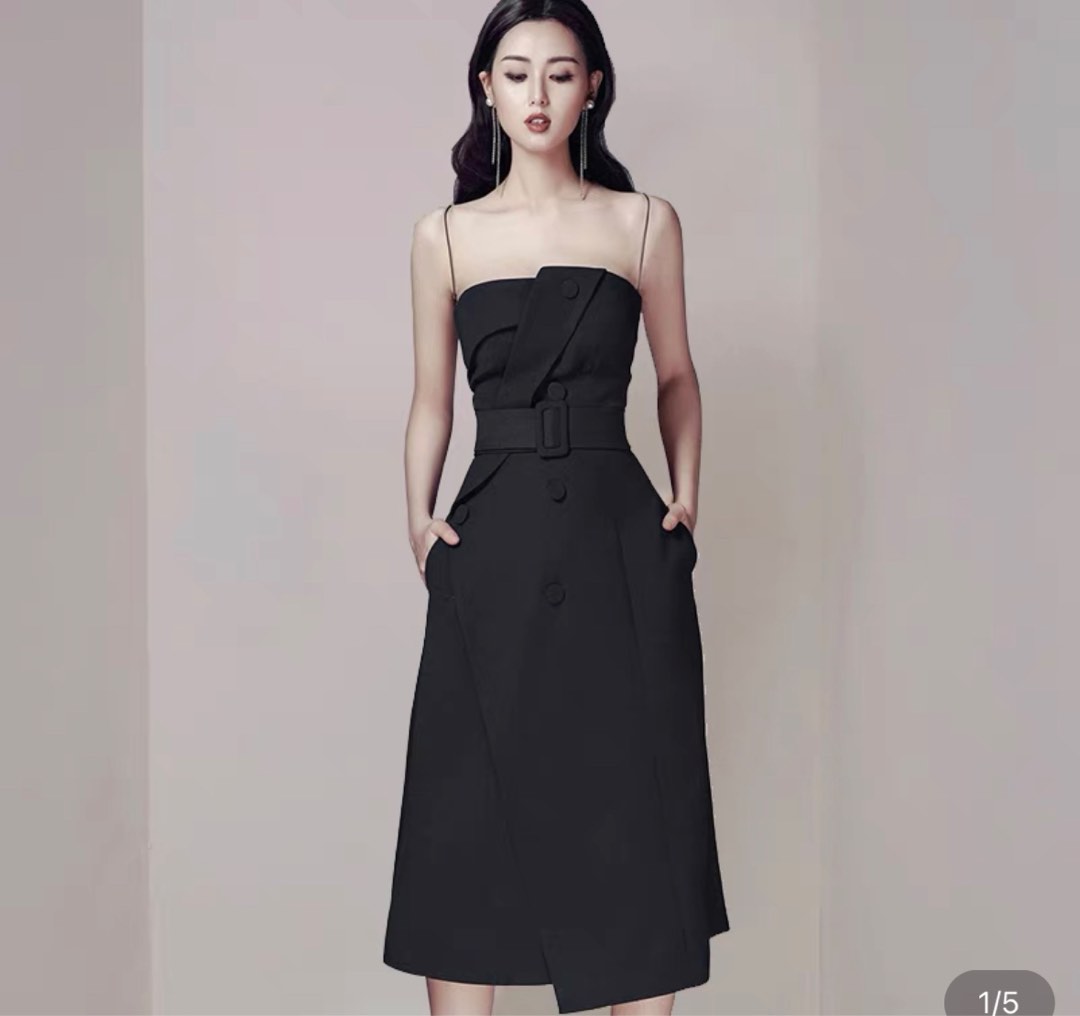 white on white polka dot dress Fibflx Women's Polka-Dot Midi Rental Duration:8 Days collection-auto_lace-clothing Black Sequin Prom Dress