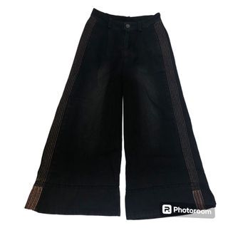 Black Vintage Wideleg Denim Pants