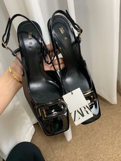 SOLD! Brand new zara slingback block heels (EUR40 US9, 26cm on tag with 4” heels)