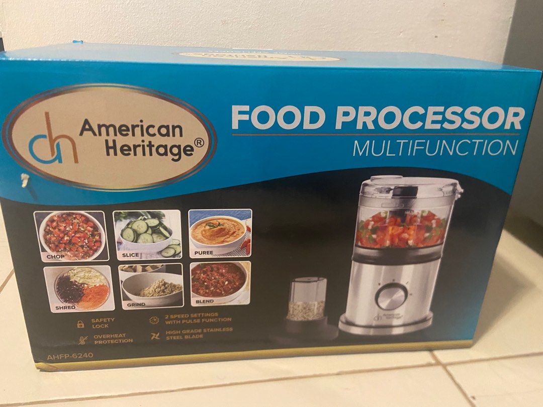 Brandnew American Heritage Food Processor (Multifunction) (Category: Juicers, Blenders & Grinders) located in Manila. Submitted by ejpangs (Listing ID 1303003177, Image 1). Description: For sale brandnew American Heritage Multifunction Food Processor selling low than SRP.