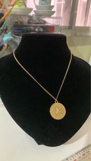 circle medallion gold necklace women fashion jewelry