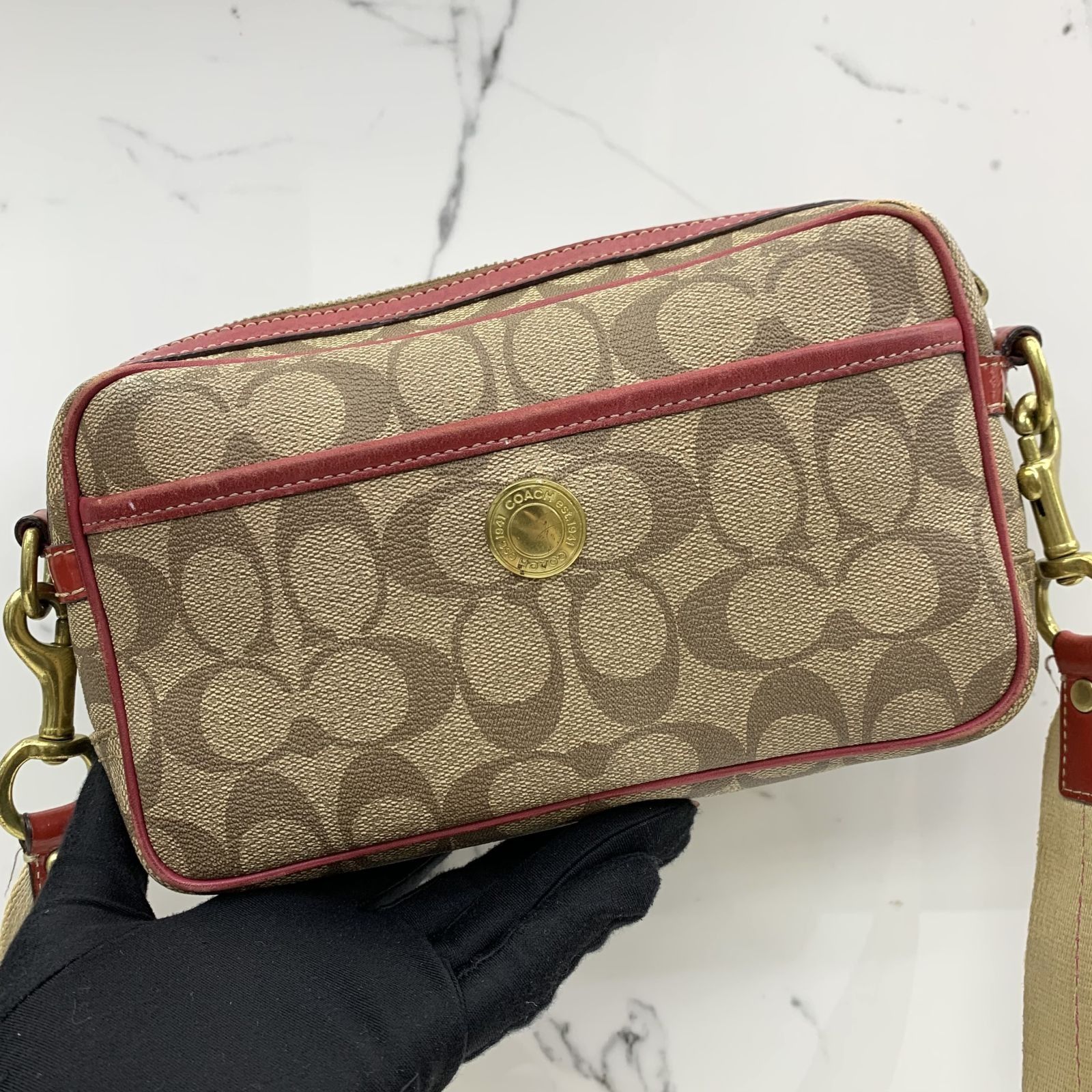 COACH PVC 11355 CAMERA SHOULDER BAG 247019846 GI, Luxury, Bags 
