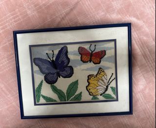 Dmc Crossstitch Butterflies with Frame