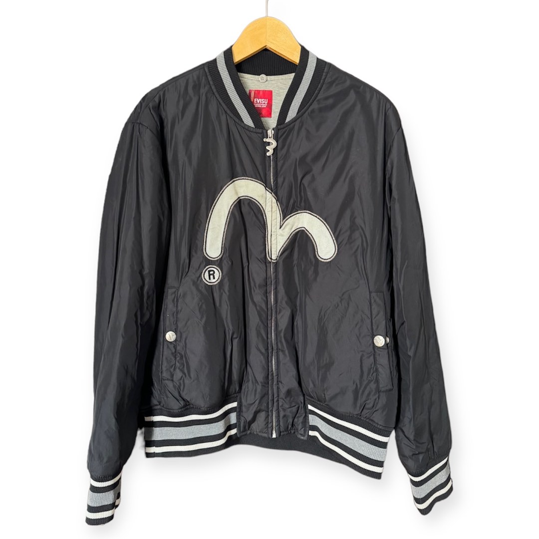 EVISU Bomber Jacket Original Authentic Fesyen Pria Pakaian Baju Luaran di Carousell