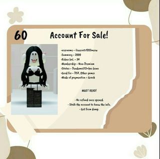 For sale roblox account (can be girl/boy)