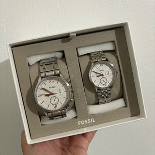 Fossil His and Her Multifunction Stainless Steel Watch Set