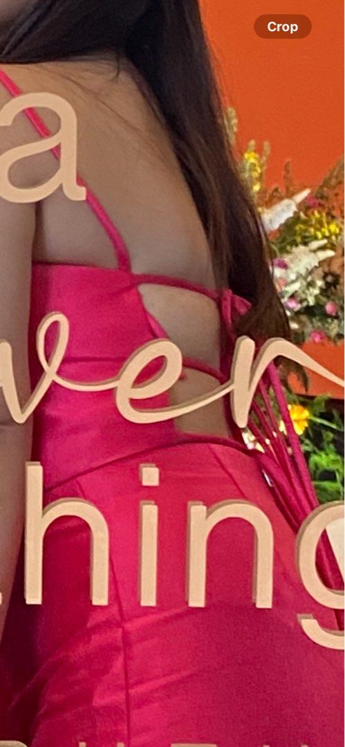 Fuschia pink dress for wedding (Category: Evening dresses & gowns) located in Abucay. Submitted by kpl0719 (Listing ID 1302931472, Image 2). Description: Fuschia pink dress Material: gazar Can fit to small size Used once for wedding Orig price: 3000 My price:2000 .
