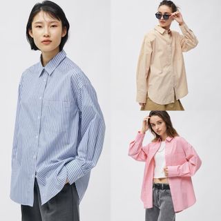 GU by Uniqlo Striped Oversized Shirt [ Pre-order from Japan ]