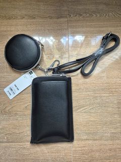 GU Sling Cellphone pouch and Coin Purse  Set of 2 black