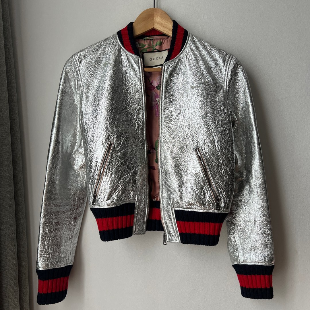 Gucci Silver Bomber Jacket