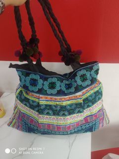 Handmade embroidery tote bag large