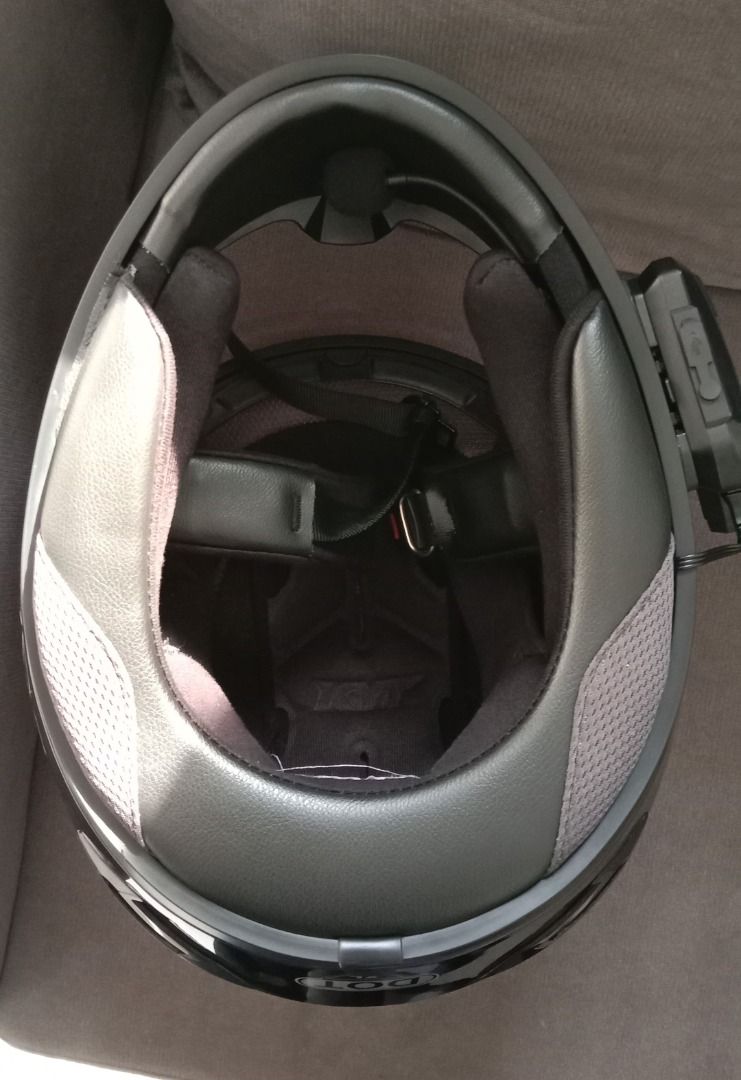 Helm Full Face KYT R10 Solid Black Glossy Single Visor Ori Plus