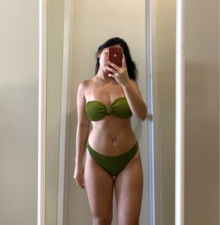 H&M new collection green two piece swimsuit set