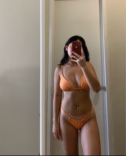 H&M orange two piece swimsuit set
