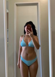 H&M turquoise two piece swimsuit set