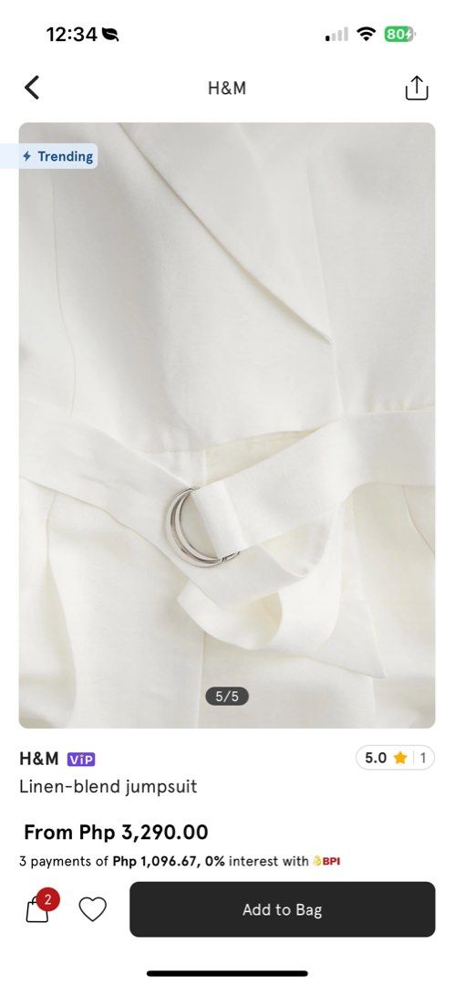 H m white linen jumpsuit Women s Fashion Dresses Sets Jumpsuits on Carousell