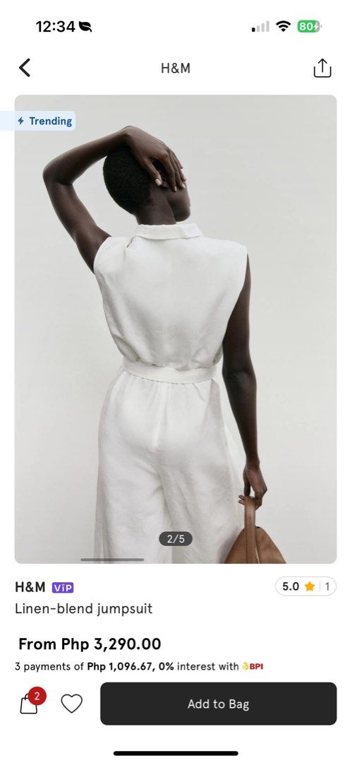 H m white linen jumpsuit Women s Fashion Dresses Sets Jumpsuits on Carousell