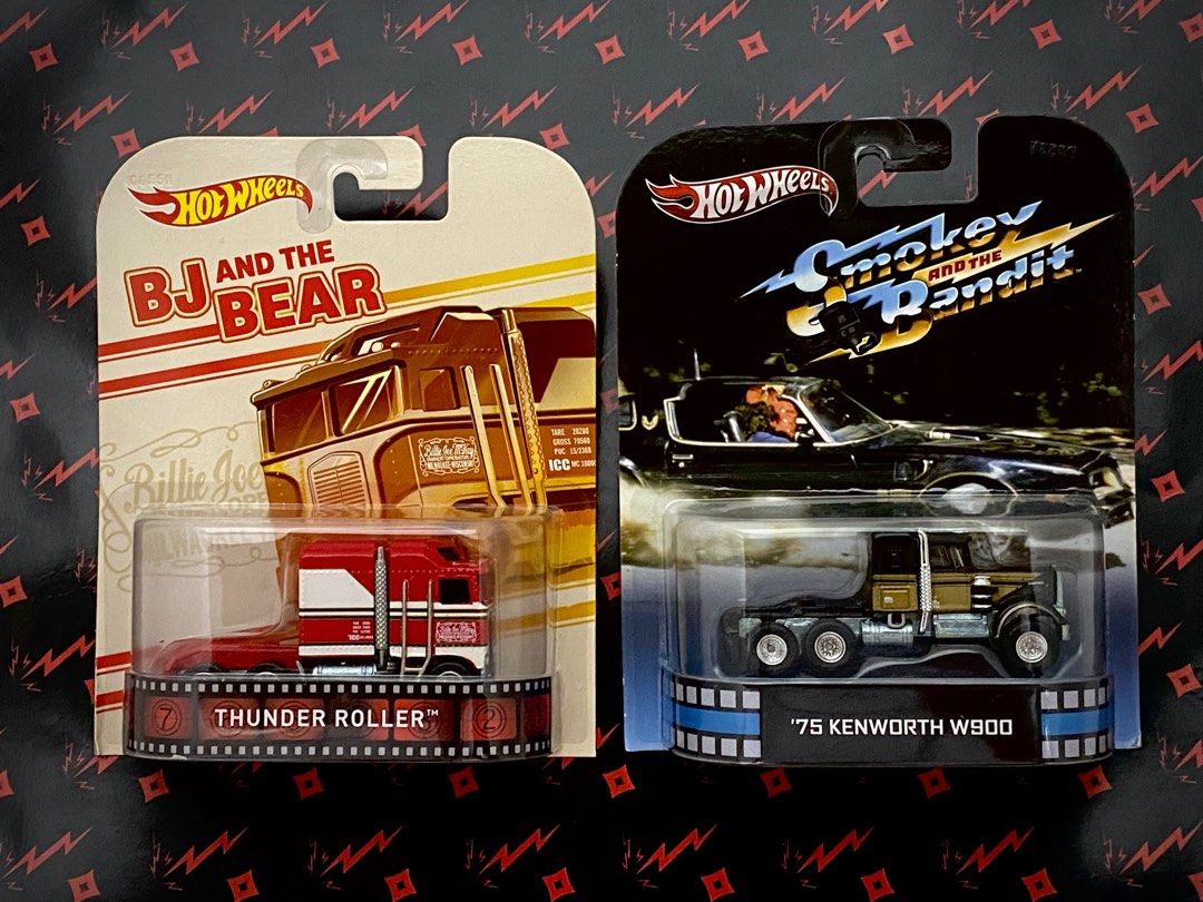 Hot Wheels BJ and the Bear Thunder Roller Hotwheels Smokey and the Bandit 75 Kenworth W900 Hobbies Toys Toys Games on Carousell