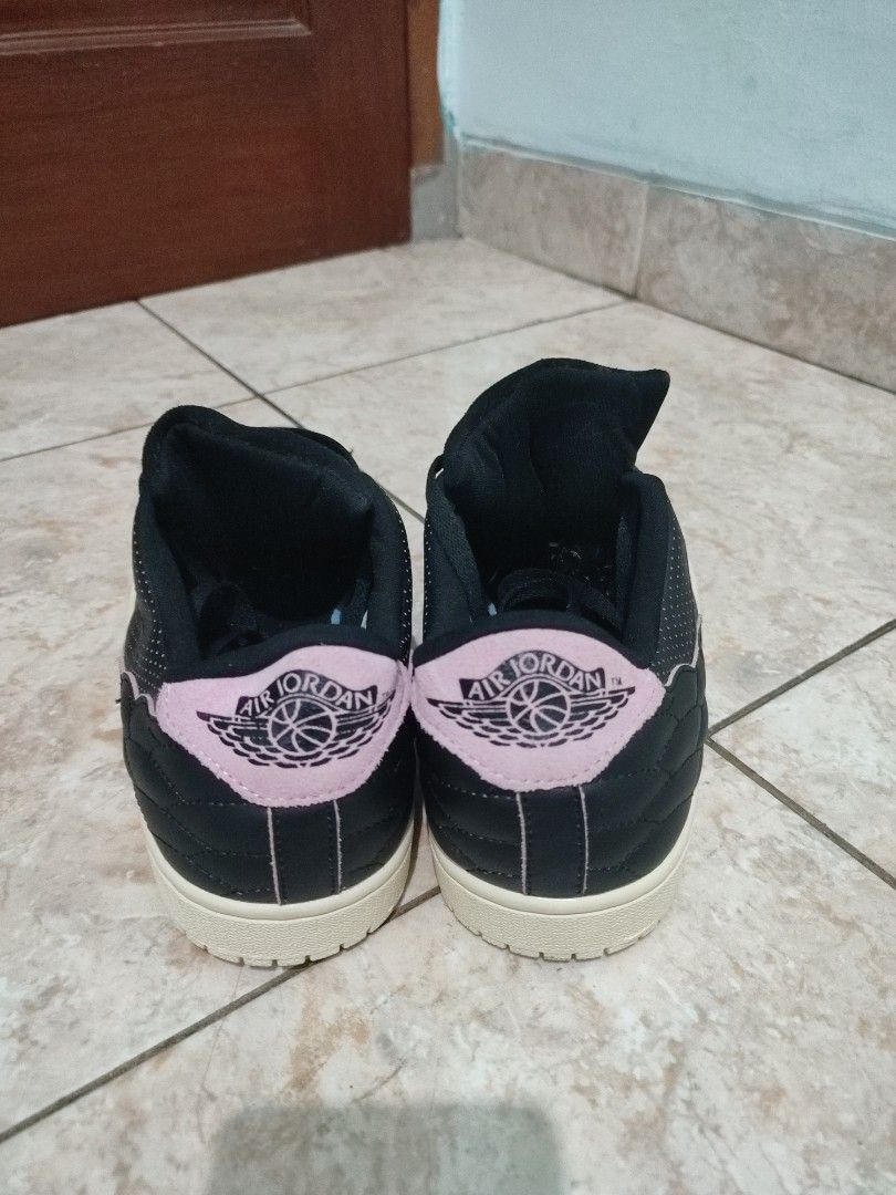 NIKE AIR JORDAN 1 LOW CENTRE COURT BLACK Fesyen Wanita Sepatu di
