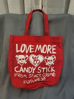 Love More Candy Stick Red Tote Bag