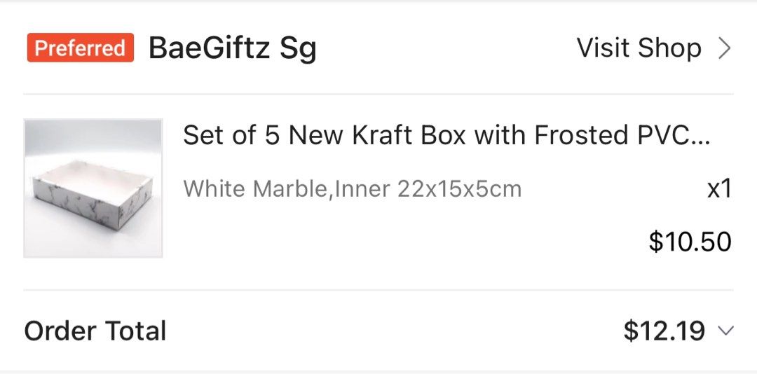 Marble Pattern Box (Category: Gift Baskets & Hampers) located in Singapore. Submitted by helloberry123 (Listing ID 1303045310, Image 2). Description: Bought wrongly Original price $10 Letting go for $6.