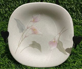 Mikasa Natural Beauty CT002 Gardenside Pink Lily Flower Oven to Table Dishwasher Safe Microwave Oven Square Dessert Plate with Backstamp 5.5” x 5.25” inches, 6pcs available - P150.00 each