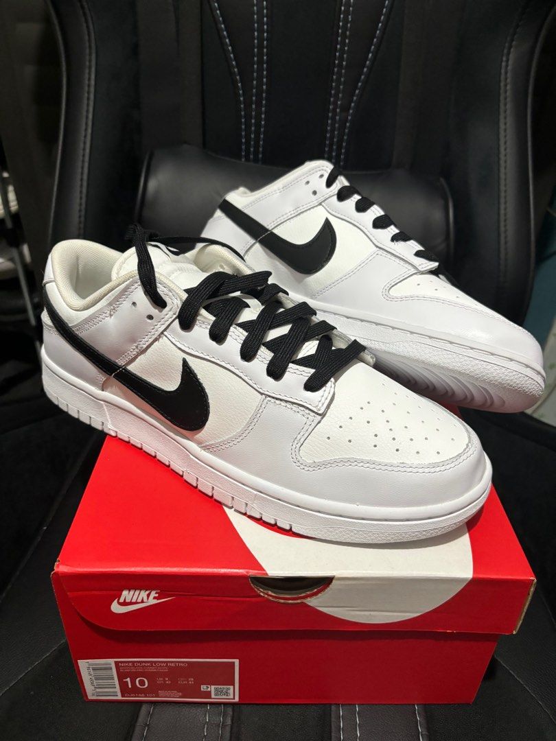 Nike Dunk Low Reverse Panda (Category: Sneakers) located in Makati City. Submitted by evrlg (Listing ID 1302917483, Image 2). Description: For sale Nike Dunk Low ‘Reverse Panda’ Brand new 100% legit Sizes available: - 9us 3,500 (with minor flaw) - 10us 4,000 (SOLD!) Makati area or shipping.