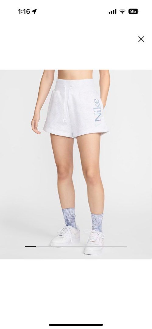 Nike loose high waisted 5cm logo shorts (sportswear phoenix fleece) (S),  Women's Fashion, Activewear on Carousell