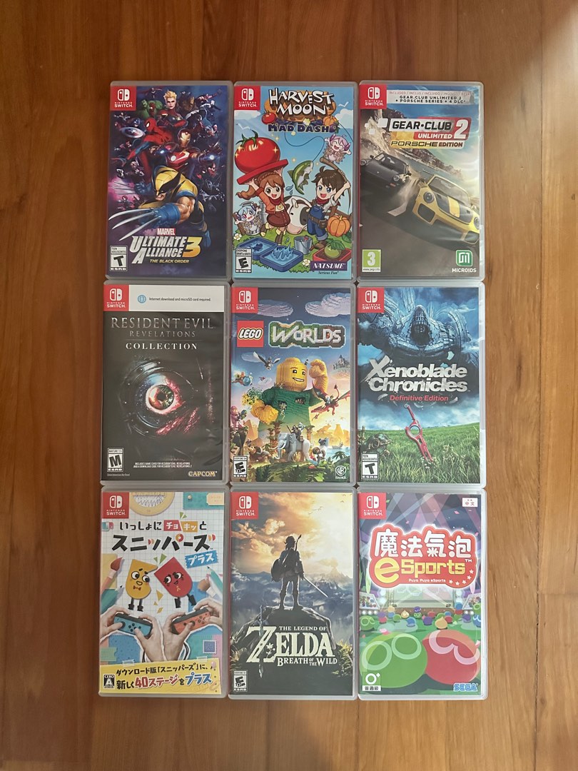 Nintendo Switch game Ultimate Alliance 3 / Harvest Moon Mad Dash / Gear  Club unlimited 2 / Resident evil revelations / Lego worlds / Xenoblade  Chronicles / Snipperclips / Zelda breath of