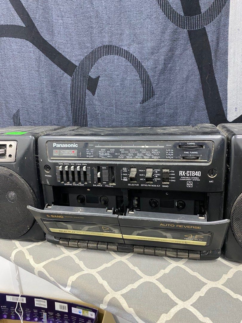 Panasonic RX-CT840 Black Dual Cassette Player BOOMBOX, Audio, Soundbars ...