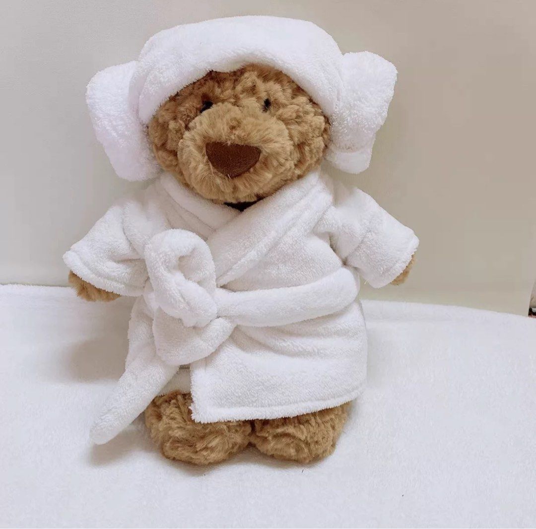 Jelly Cat Bartholomew Bear Jellycat Bartholomew Bear Bathrobe Plush - 26cm Brown Bear In Blue Bag, New With Tags Bartholomew Bear Plush Jelly Cat 26cm Brown New With Tags - Foto 9