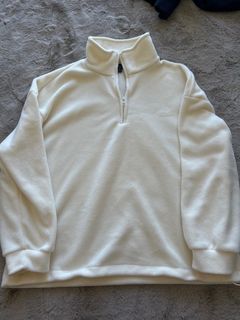 Quarter Zip Cream White Sweater