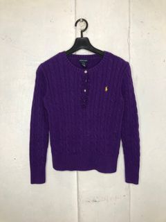 Ralph Lauren Cable Knitted Ribbon Design Sweater