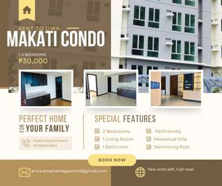 RFO 1-2BR 30K/Mo. Condo in Makati Rent to Own San Lorenzo Place nr Ayala Ortigas Qc Pasay Magallanes Edsa