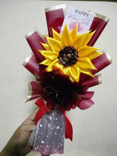 SATIN SUN FLOWER GIFT FOR MOTHERS DAY