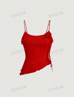 SHEIN Red Asymmetrical Cami Top