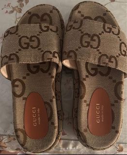 (Size 41) Authentic Gucci Angelina Monogram Platform Slides Shoes