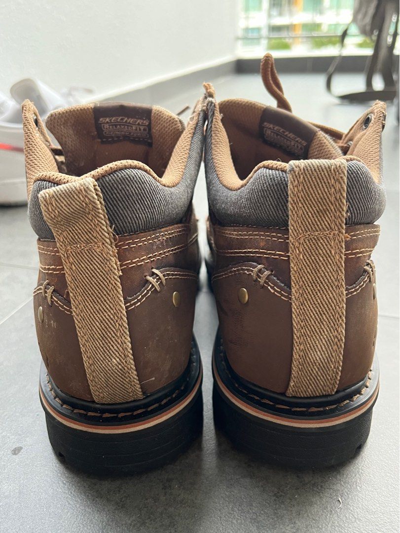 Skechers Men Relaxed Fit Memory Foam Boots UK9 EU43 Men s Fashion Footwear Boots on Carousell