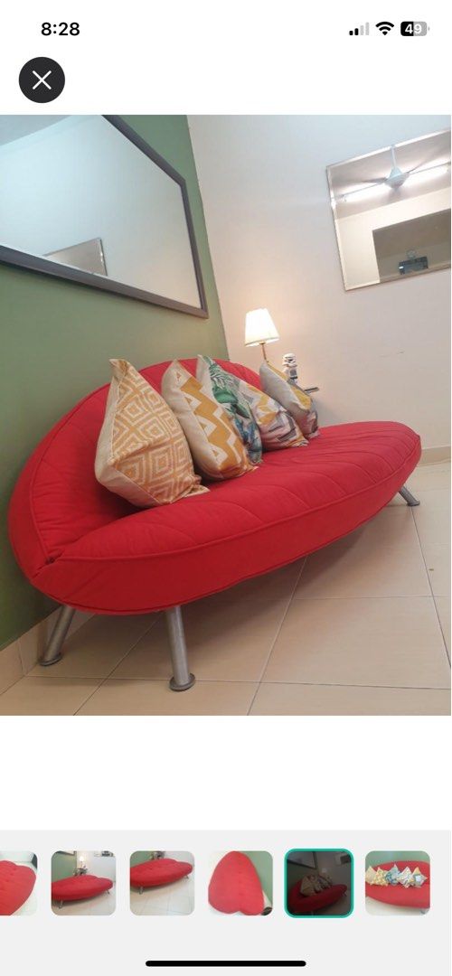 sofa bed (Category: Sofas) located in Shah Alam. Submitted by elrey86 (Listing ID 1302901288, Image 3). Description: sofa bed Red colour.