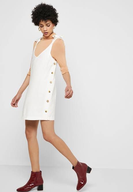 Topshop button mini slip dress top